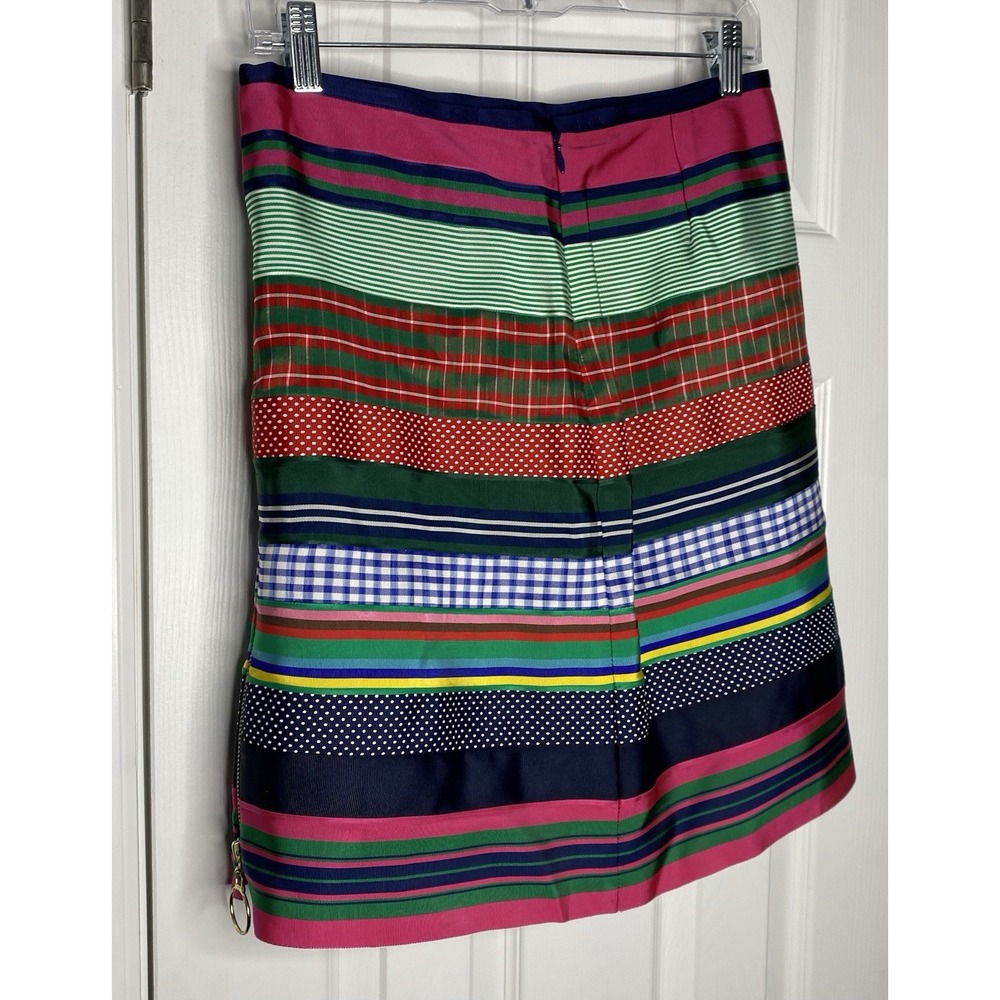 J. McLaughlin Women's Grosgrain Ribbon Striped Pencil Skirt Multicolor Size 6 - Picture 7 of 10
